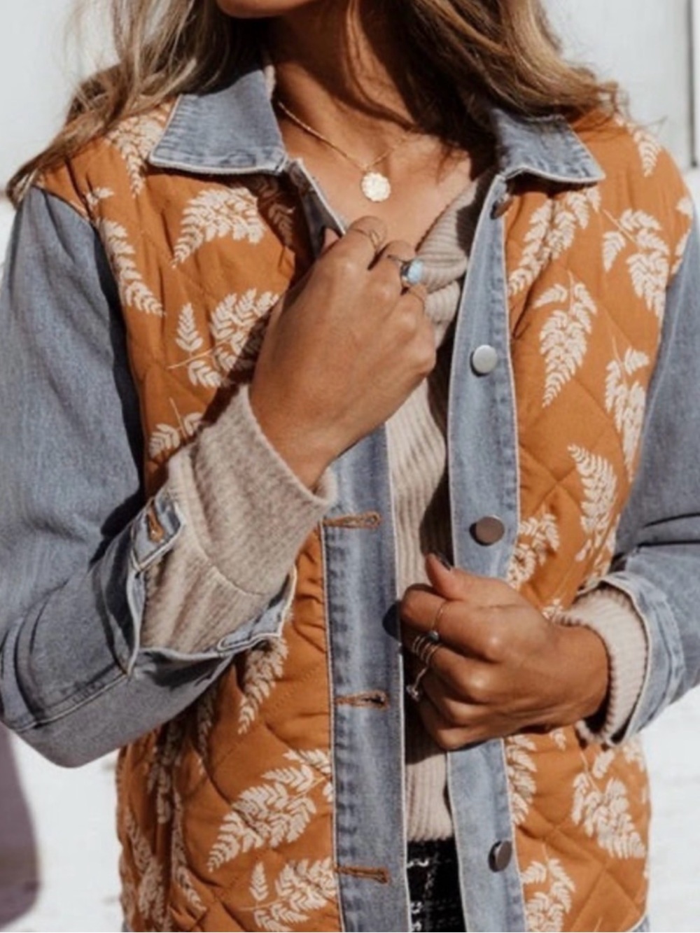 Lucy Avenue Women’s Quilted Denim Jacket